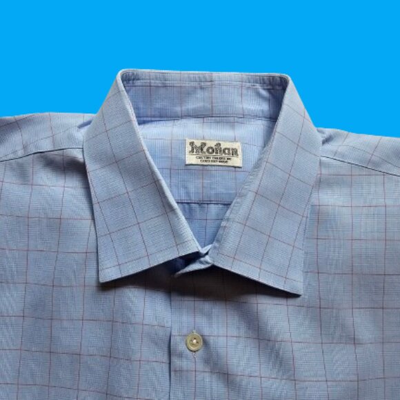 MOHAN CUSTOM MEN LONG SLEEVE DRESS SHIRT - SIZE 17.5 - Picture 2 of 6